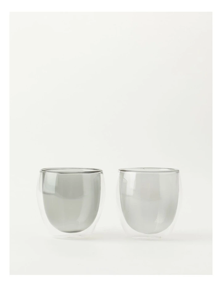 250ML Set Of 2 Double Wall Glass Grey 5 250ML Set Of 2 Double Wall Glass Grey - Image 3