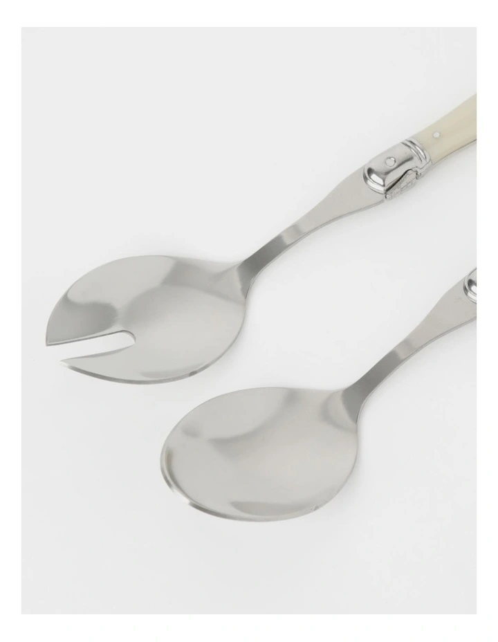 Heritage Laguiole Sophistique Pearl 2Pce Salad Spoon Set 4 Heritage Laguiole Sophistique Pearl 2Pce Salad Spoon Set - Image 2