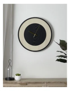 Mont Albert Clock 40cm Black & Natural -Furniture Series Store 868354660 2 2 720x928