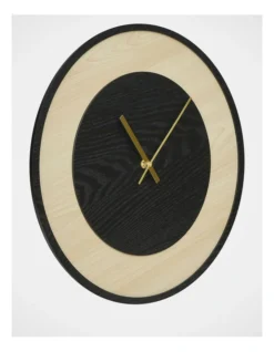 Mont Albert Clock 40cm Black & Natural -Furniture Series Store 868354660 5 2 720x928