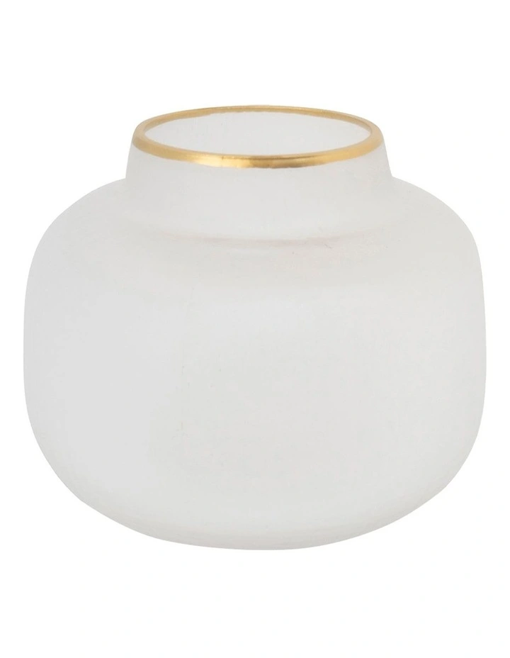Byron Vase 18.5x15.5cm White/Gold 3 Byron Vase 18.5x15.5cm White/Gold