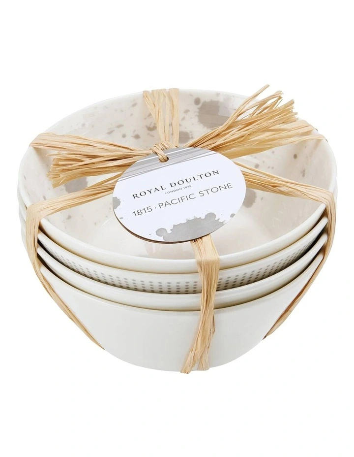 Royal Doulton Pacific 16cm Assorted Set Of 4 Bowls Stone 5 Royal Doulton Pacific 16cm Assorted Set Of 4 Bowls Stone - Image 3