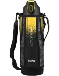 Thermos Vacuum Insulated Sports Bottle With Pouch Black 1.5L