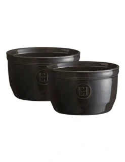 Emile Henry Ramekins 10cm Set Of 2 Charcoal