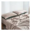 Cotton Double Sheet Set In Green/Beige