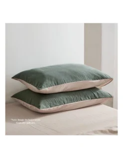 Cotton Double Sheet Set In Green/Beige -Furniture Series Store 884106730 4 720x928