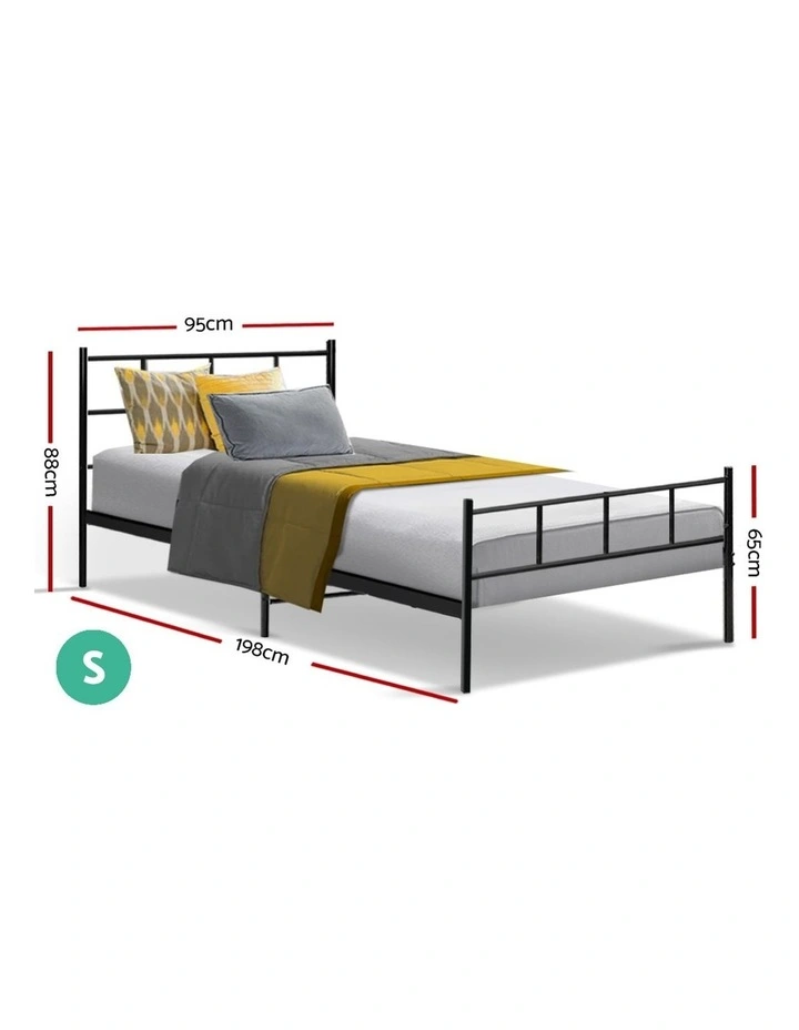 Sol Metal Bed Frame Single Size Black 4 Sol Metal Bed Frame Single Size Black - Image 2