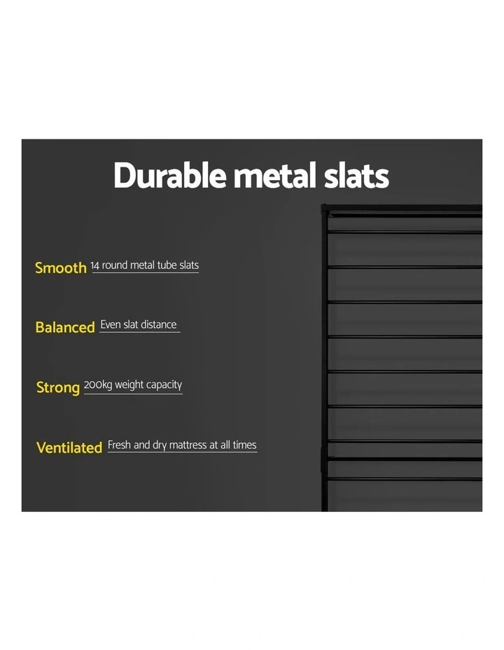 Sol Metal Bed Frame Single Size Black 8 Sol Metal Bed Frame Single Size Black - Image 6