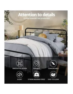 Leo Metal Bed Frame Queen Size Black -Furniture Series Store 888189130 5 720x928