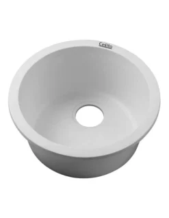 Stone Kitchen Sink Round 430MM Granite White