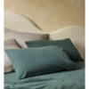 250TC Stonewashed Cotton Sheet Set In Dusky Green