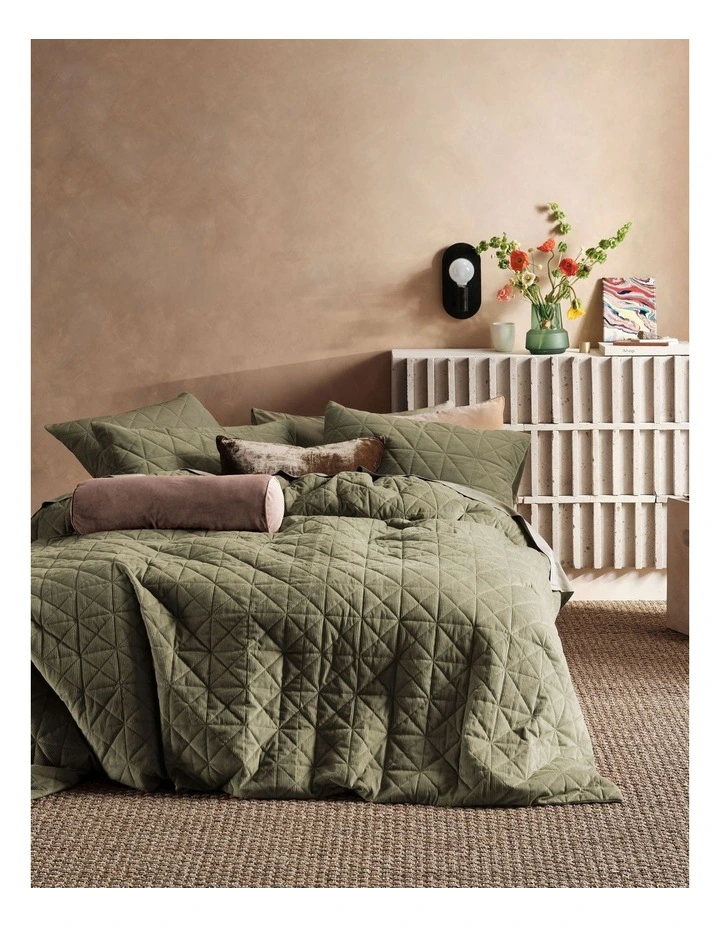 Linen House Heath Quilt Cover Set In Eucalyptus 3 Linen House Heath Quilt Cover Set In Eucalyptus