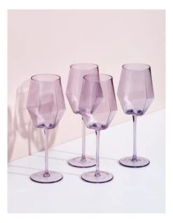 Geo Red Wine Glass Set Of 4 In Purple Heather 9 Geo Red Wine Glass Set Of 4 In Purple Heather -Furniture Series Store 896255380 3 720x928