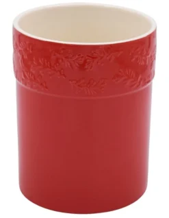 Olive Utensil Holder In Red