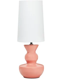 Adele Ceramic Table Lamp 48x17x17cm In Pink