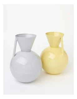 Dola Decorative Vase 18x18x28cm In Powder Yellow -Furniture Series Store 898365160 4 720x928