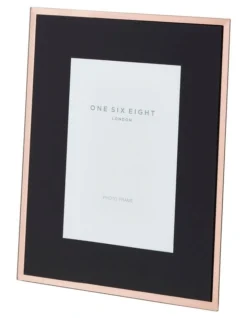 Glass Photo Frame 6x4 Black/Rose Gold