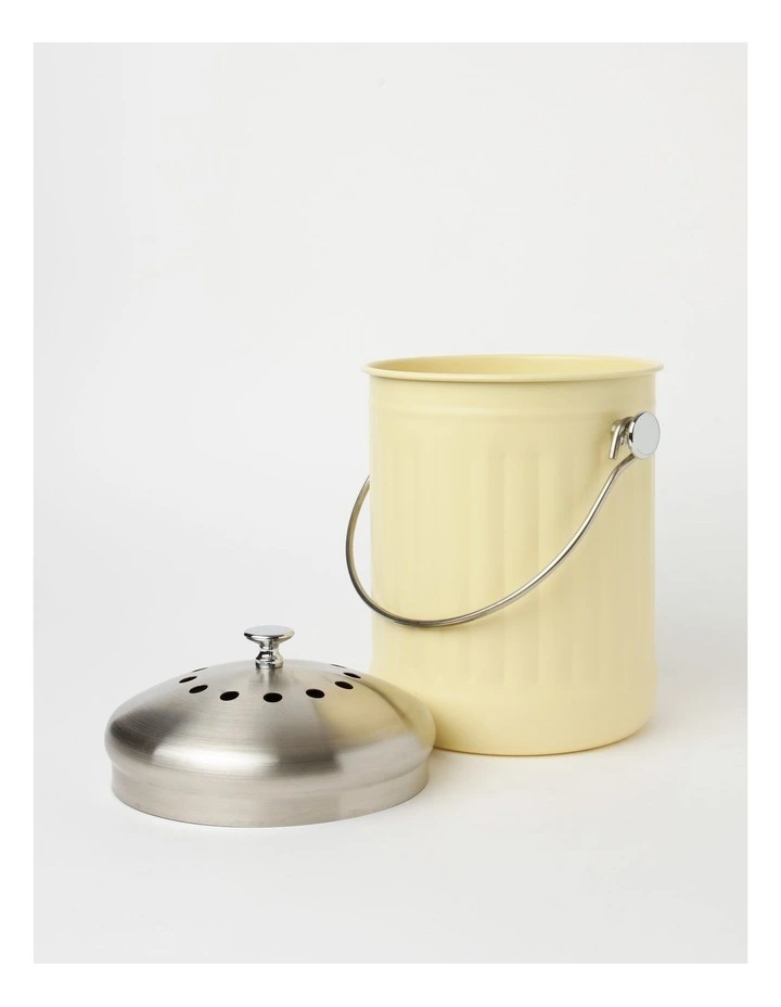 Stainless Steel Compost Bin 5L In Wax Yellow 4 Stainless Steel Compost Bin 5L In Wax Yellow - Image 2