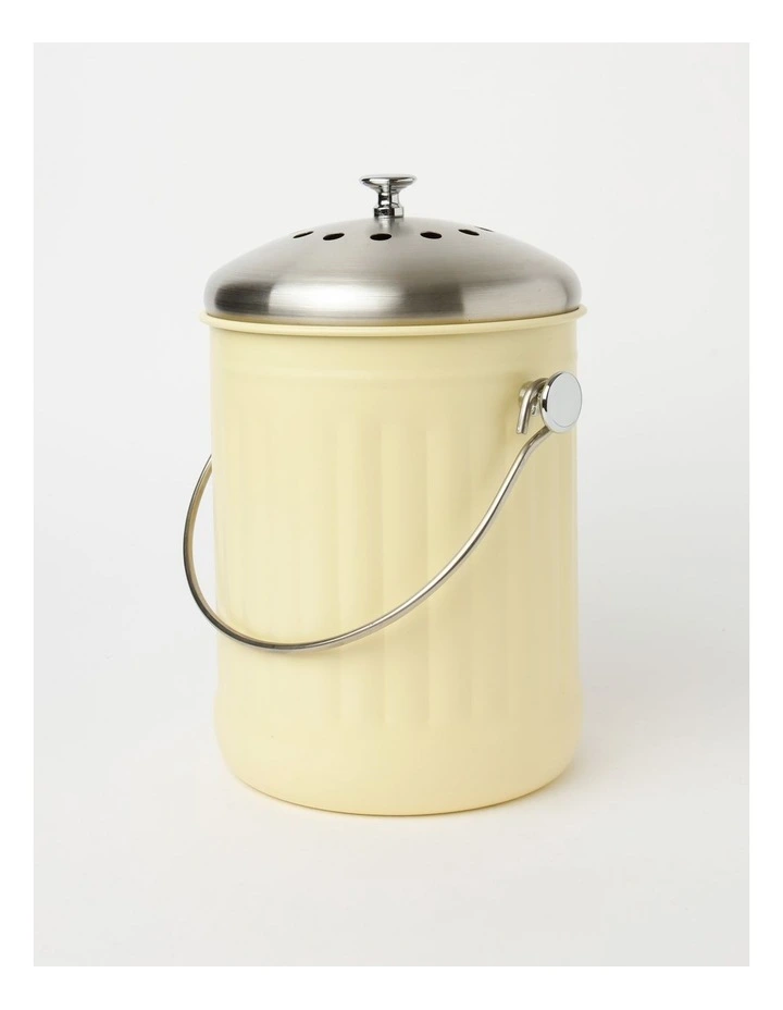 Stainless Steel Compost Bin 5L In Wax Yellow 5 Stainless Steel Compost Bin 5L In Wax Yellow - Image 3
