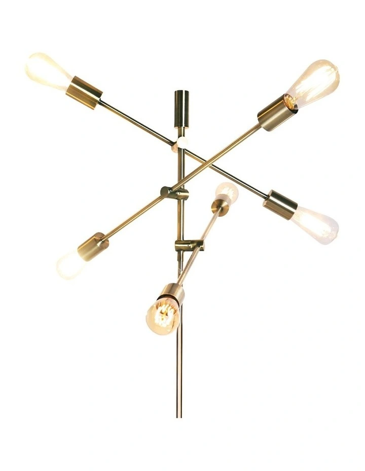 Sputnik Floor Lamp Metal With 6 Lights Gold 4 Sputnik Floor Lamp Metal With 6 Lights Gold - Image 2