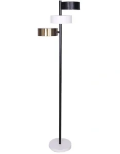 Metal Floor Lamp With 3 Swirl Shades