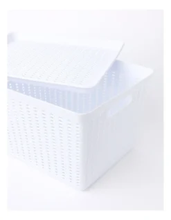 Rattan Look Medium Basket 36x30x22cm In White -Furniture Series Store 913371940 3 720x928