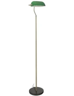 Banker's Floor Lamp Antique Brass/Green