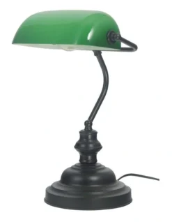 Banker's Table Lamp Black/Green