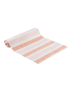 Eco Sorrento Recycled Cotton Table Runner In Orange