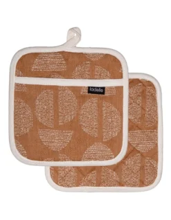 Splice Pack Of 2 Pot Holder In Ginger