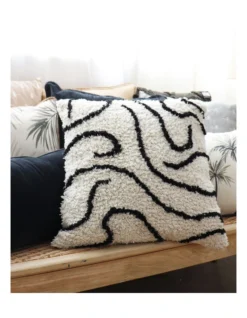 Mona Tufted Cushion 50cm Off White/Black