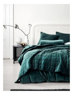 Luxury Velvet Coverlet Indian Teal