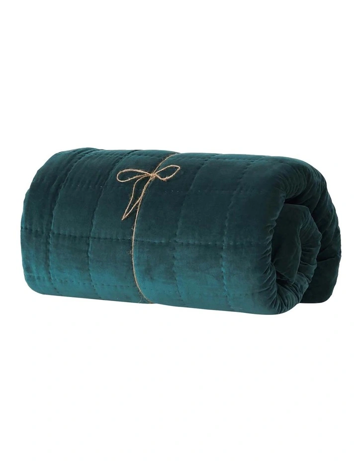 Luxury Velvet Coverlet Indian Teal 7 Luxury Velvet Coverlet Indian Teal - Image 5