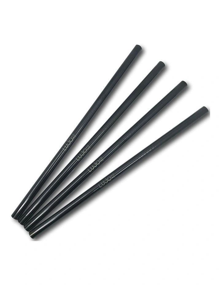Short Straight Cocktail Straws In Black 3 Short Straight Cocktail Straws In Black