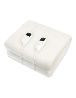 Heated Electric Blanket Double In White