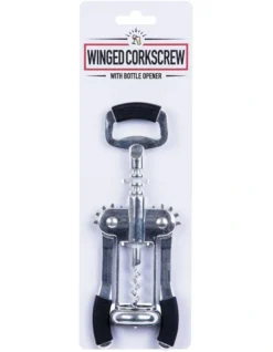 Winged Corkscrew Bottle Opener Silver