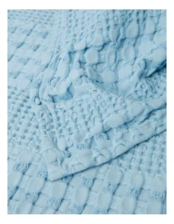 Cotton Waffle Blanket In Blue 7 Cotton Waffle Blanket In Blue -Furniture Series Store 934134850 934135390 3 720x928