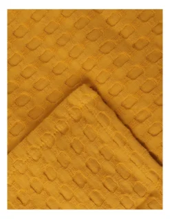 Heritage Turkish Cotton Waffle Blanket In Mustard 7 Heritage Turkish Cotton Waffle Blanket In Mustard -Furniture Series Store 934161400 934162570 3 720x928