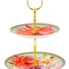 Maxwell & Williams Teas & C's Dahlia Daze 2 Tiered Cake Stand Gift Boxed In Multi