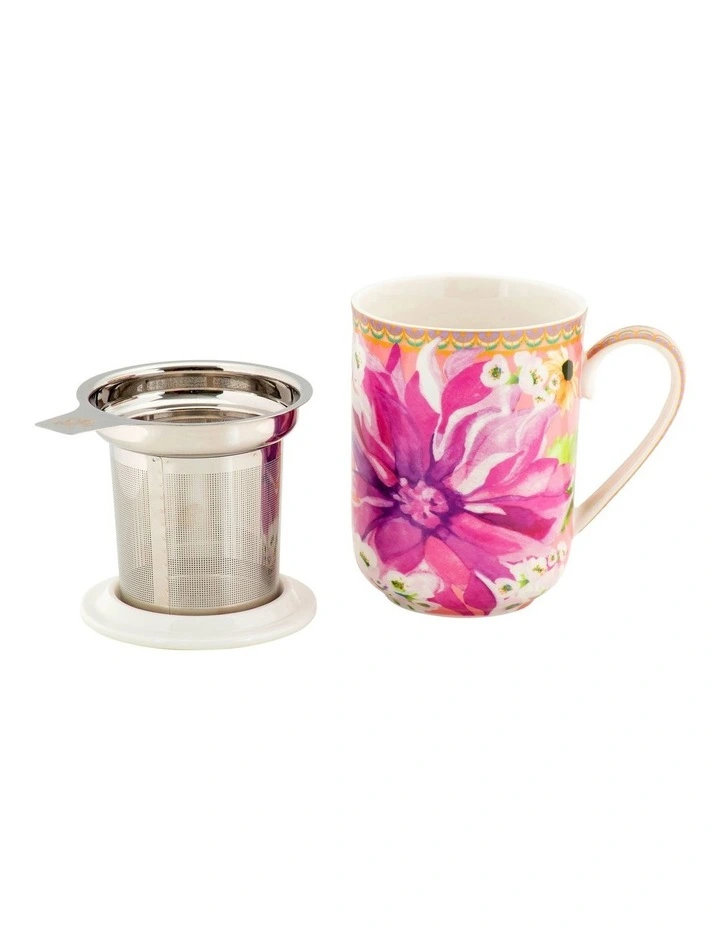 Maxwell & Williams Teas & C's Dahlia Daze Lidded Mug 340ml Gift Boxed In Multi 4 Maxwell & Williams Teas & C's Dahlia Daze Lidded Mug 340ml Gift Boxed In Multi - Image 2