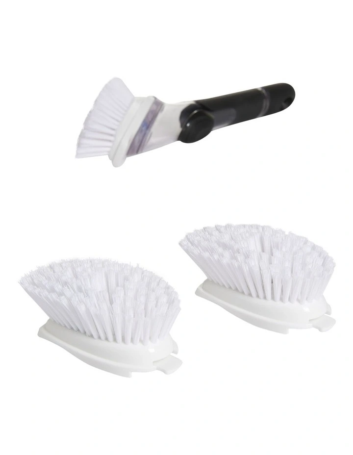 OXO Soap Dispensing Dish Brush Refills 2 Pack In White 4 OXO Soap Dispensing Dish Brush Refills 2 Pack In White - Image 2