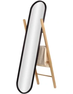 Umbra Hub Floor Mirror In Black/Natural