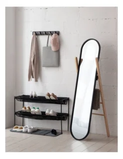 Umbra Hub Floor Mirror In Black/Natural -Furniture Series Store 938047330 4 720x928