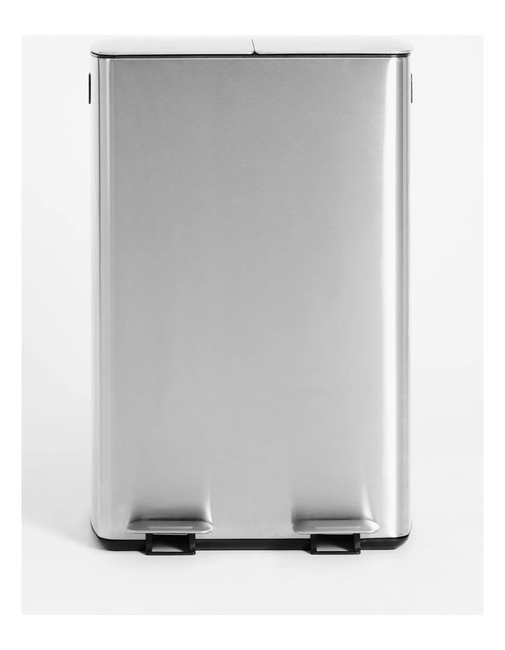 60L Dual Compartment Stainless Steel Pedal Bin In Silver 3 60L Dual Compartment Stainless Steel Pedal Bin In Silver