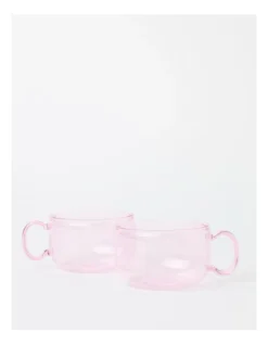Ambiance Tea Cup Set Of 2 300ml In Pink