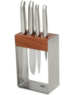 Pro Stainless Steel Knife Block 5 Piece Set