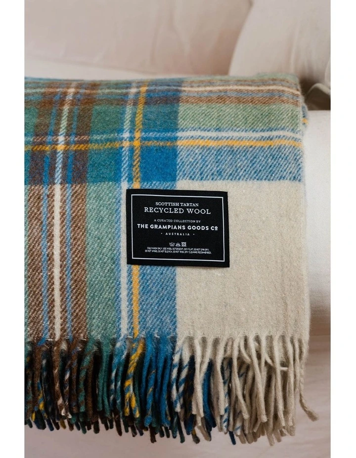 Heritage Collection Recycled Wool Scottish Tartan Blanket In Spring 3 Heritage Collection Recycled Wool Scottish Tartan Blanket In Spring