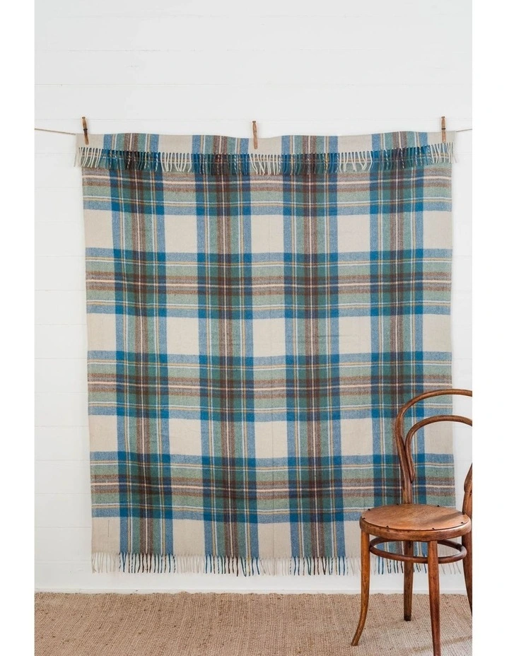 Heritage Collection Recycled Wool Scottish Tartan Blanket In Spring 5 Heritage Collection Recycled Wool Scottish Tartan Blanket In Spring - Image 3