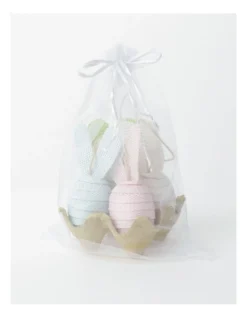 Bunny Egg Ornaments 4-pack 19cm In Multi