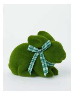 Faux Moss Sitting Bunny 12cm In Green